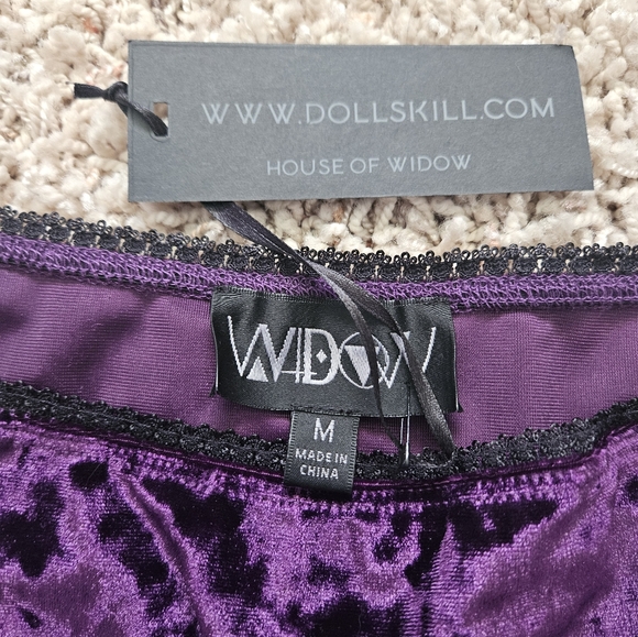 SOLD ** NWT Dolls Kill Widow Purple Crushed Velvet Maxi Skirt - medium - Picture 4 of 11